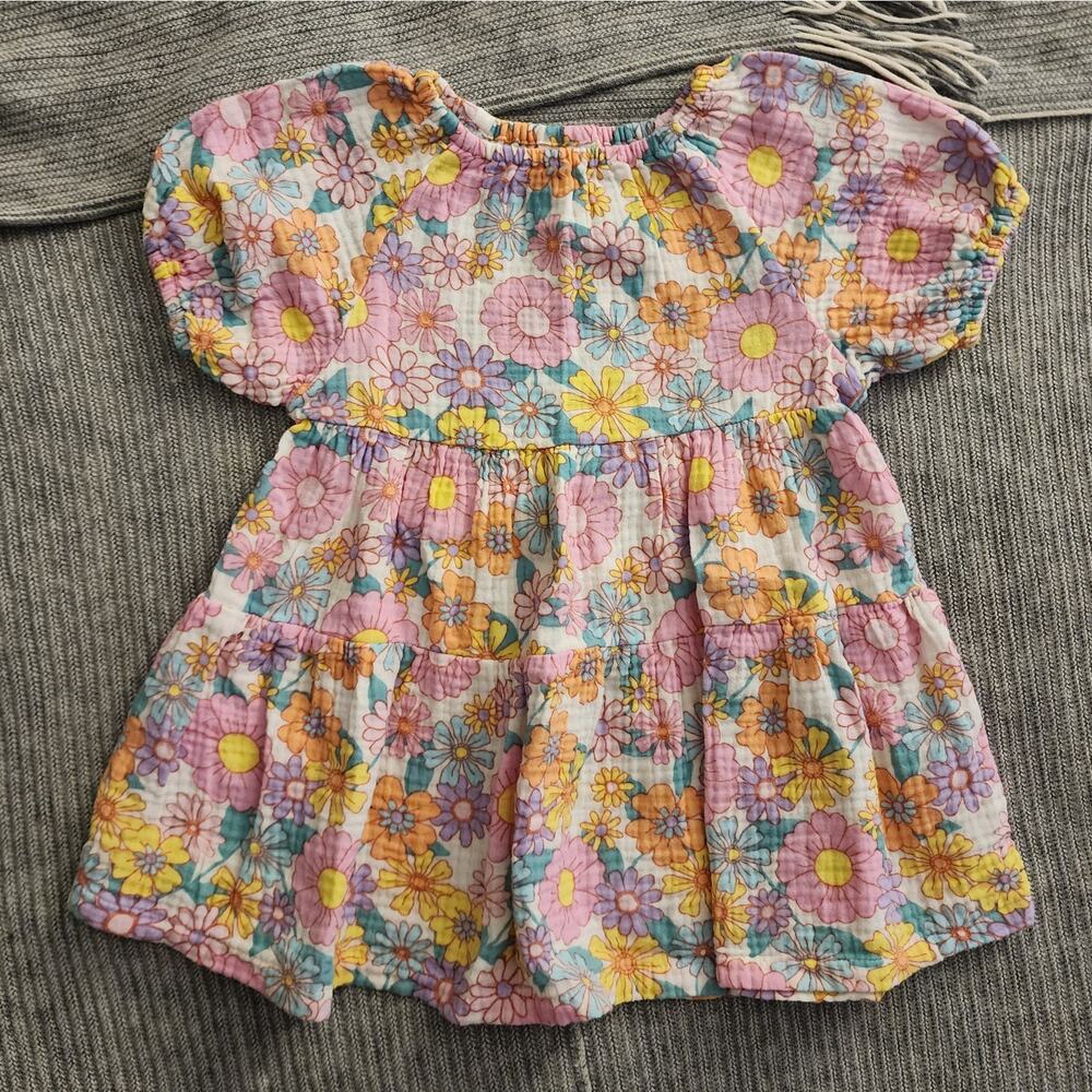 Wonder Nation Cotton Gauze Floral Tiered Dress